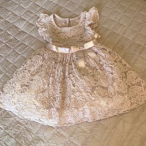 Girls pink lace dress